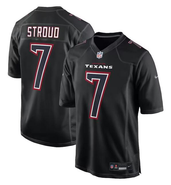 Men's Houston Texans #7 C.J. Stroud Black Stitched Game Jersey Men's Houston Texans #7 C.J. Stroud Black Stitched Game Jersey
